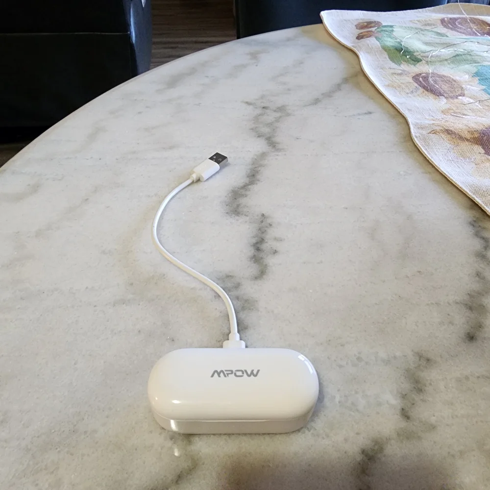 Sleek White Wireless Earbuds with Charging Case